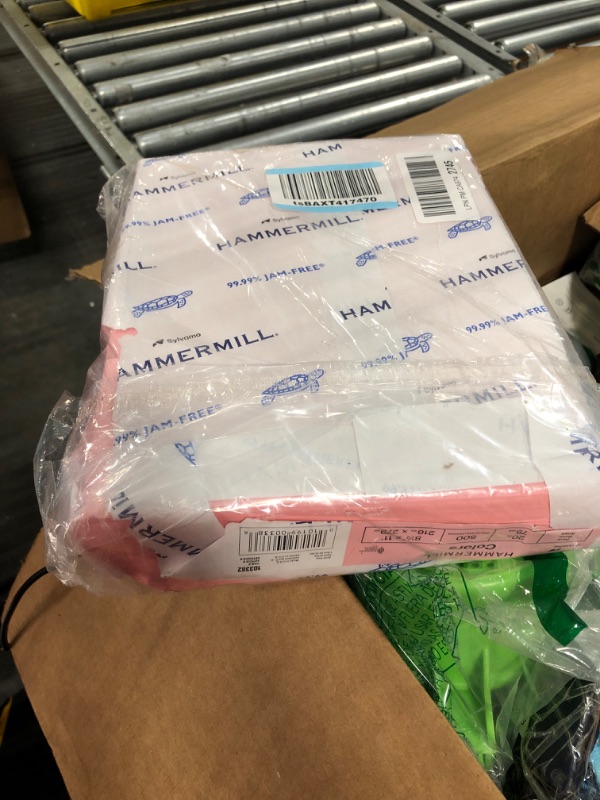 Photo 2 of Hammermill Colored Paper, 20lb Pink Printer Paper, 8-1/2 x 11- 1 Ream (500 Sheets) - Made in the USA, Pastel Paper, 103382R Letter (8.5x11) 1 Ream | 500 Sheets Pink