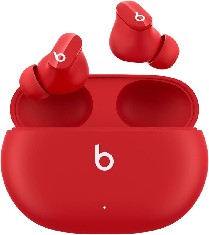 Photo 1 of Beats Studio Buds - True Wireless Noise Cancelling Earbuds - Compatible with Apple , Built-in Microphone, IPX4 Rating, Sweat Resistant Earphones, Class 1 Bluetooth Headphones - Red
