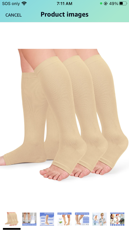 Photo 1 of Pairs Plus Size Open Toe Compression Socks for Women & Men Circulation 20-30 mmHg is Best Support for All Day Wear