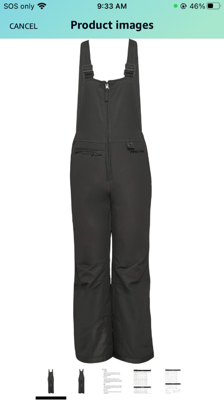 Photo 1 of Arctix Kids Insulated Snow Bib Overalls XL HAS I TIER ON THE BOTTOM. SEE PICTURE