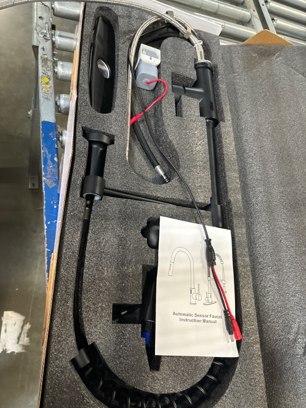 Photo 1 of Matte Black Touchless Kitchen Faucet, Smart Sensor Kitchen Sink Faucet with Pull Down Sprayer, Stainless Steel Tall Kitchen Faucet, Hands Free Flow Motion Activated Pull-Down Kitchen Faucets