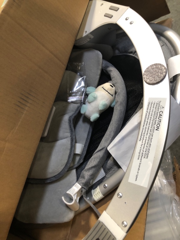 Photo 1 of BabyBond Baby Swings for Infants, Bluetooth Infant Swing with Preset Lullabies, 5 Point Harness Belt, 5 Speeds and Remote Control - Portable Baby Swing for Indoor and Outdoor (Grey)