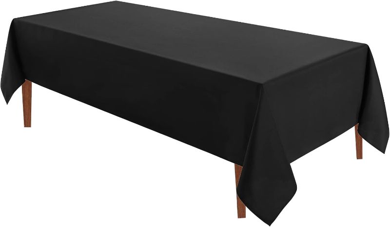 Photo 1 of 10 Pack 60*120inch Rectangle Tablecloth Polyester Table Cloth?Stain Resistant and Wrinkle Polyester Dining Table Cover for Kitchen Dinning Party Wedding Rectangular Tabletop Decoration(Black)