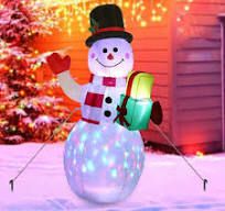 Photo 1 of 6ft Christmas Inflatables Decorations Colorful LED Light Inflatable Snowman for Indoor Outdoor Yard Garden Decor