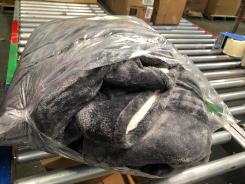 Photo 1 of **USED NEEDS CLEANED** Utopia Bedding Sherpa Bed Blanket Queen Size Grey 480GSM Plush Blanket Fleece Reversible Blanket for Bed and Couch (90x90 Inches) Queen Grey