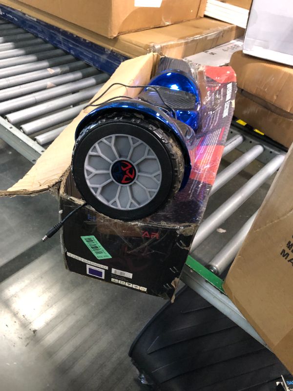 Photo 5 of ** FOR PARTS ONLY** Hoverboard All-Terrain LED Flash Wide All Terrian Wheel with Bluetooth Speaker Dual LED Light Self Balancing Wheel Electric Scooter Chrome Blue ***USED*** FOR PARTS ONLY**** DOESN'T WORK***** 