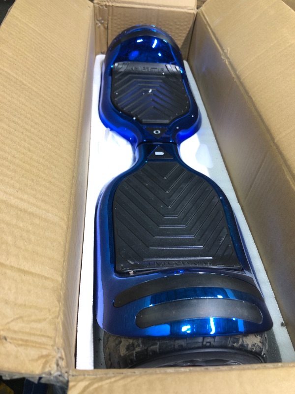 Photo 4 of ** FOR PARTS ONLY** Hoverboard All-Terrain LED Flash Wide All Terrian Wheel with Bluetooth Speaker Dual LED Light Self Balancing Wheel Electric Scooter Chrome Blue ***USED*** FOR PARTS ONLY**** DOESN'T WORK***** 