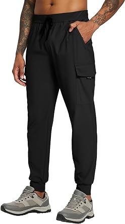 Photo 1 of BALEAF Joggers for Men with Zipper Pockets, Lightweight Quick Dry Hiking Cargo Pants, Stretch UPF 50+ Outdoor Apparel