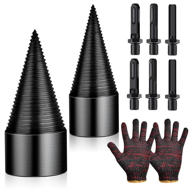 Photo 1 of 
Aemygo 9 Pcs Easy Split Drill Bit Set, Easysplit Drill Bit Detachable Drill Bit Wood Splitter Firewood Drill Bit Heavy Duty Cone Drill Bit
