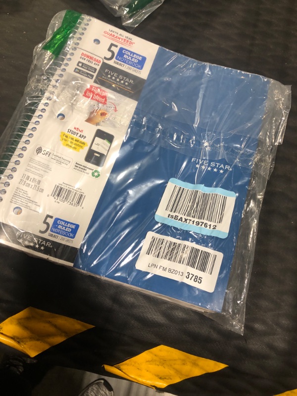 Photo 2 of Five Star Spiral Notebook + Study App, 5 Subject, College Ruled Paper, Fights Ink Bleed, Water Resistant Cover, 8-1/2" x 11", 200 Sheets, Blue (73635)