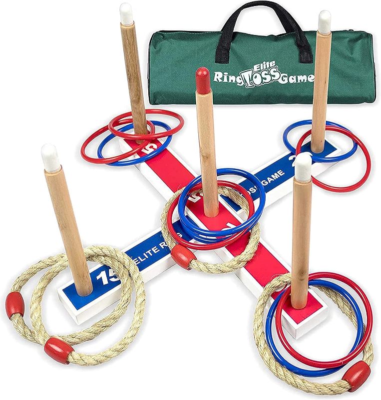 Photo 1 of Elite Sportz Ring Toss Games for Kids - Indoor Holiday Fun or Outdoor Yard Game for Adults & Family - Easy to Set Up w/Compact Carry - Backyard Toys, Gifts for Boys and Girls