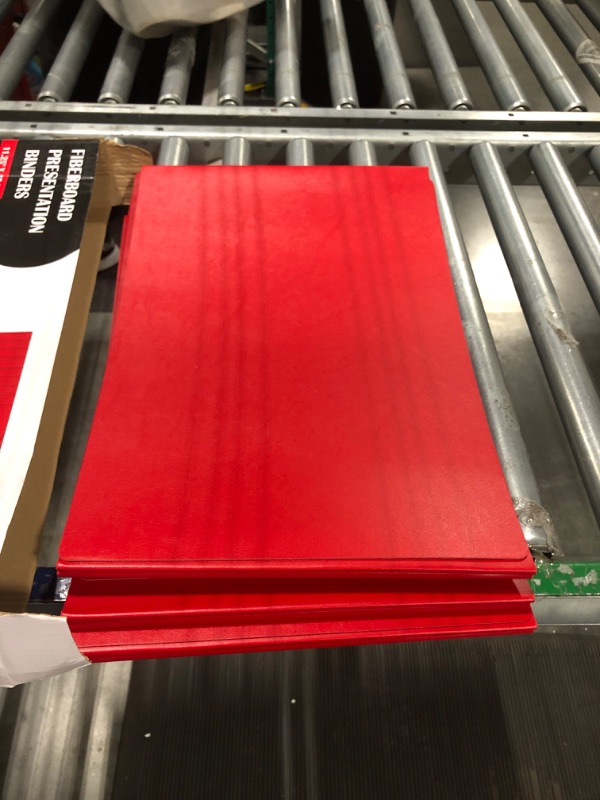 Photo 3 of 10 Pack of 11”x17” Landscape Pressboard Presentation Binder Folder, Red Fiberboard Report Cover with Metal Prong Paper Fastener to Neatly Bind Reports, Proposals, Transcripts and Other Documents