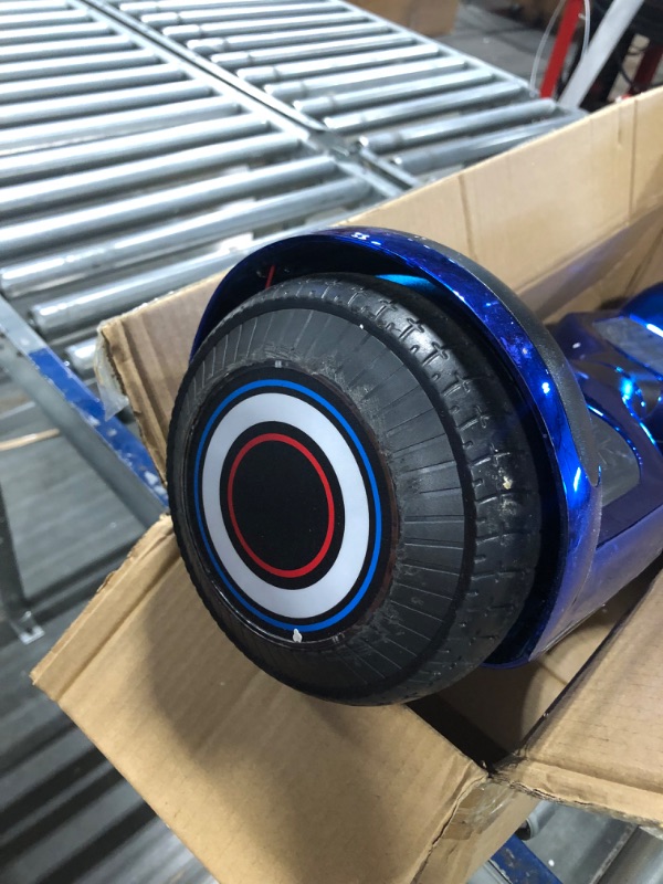 Photo 2 of **SOLD AS PARTS** TPS Power Sports Electric Hoverboard Self Balancing Scooter for Kids and Adults Hover Board with 6.5" Wheels Built-in Bluetooth Speaker Bright LED Lights UL2272 Certified Chrome Blue
