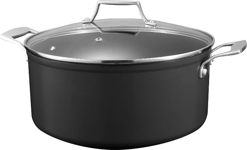 Photo 1 of  8-Quart Stock Pot / Stockpot / Pasta Pot / Soup Pot with Glass Lid, Premium Durable, Burnt also Nonstick, Lasting Non stick, Oven safe to 700°F, Induction, Scratch-resistant PFOA Free Non-Toxic