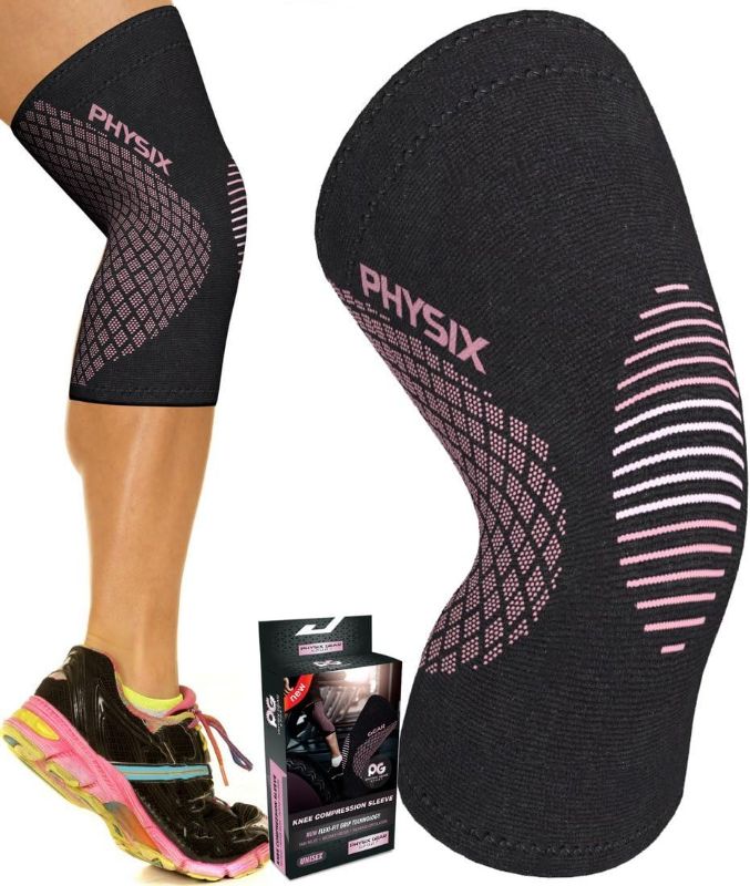 Photo 1 of Physix Gear Sport Knee Support Brace - Best No-Slip Knee Braces for Knee Pain Women & Men, Compression Knee Sleeves for Running Workout Walking Hiking Sports Arthritis ACL Torn Meniscus SIZE XL