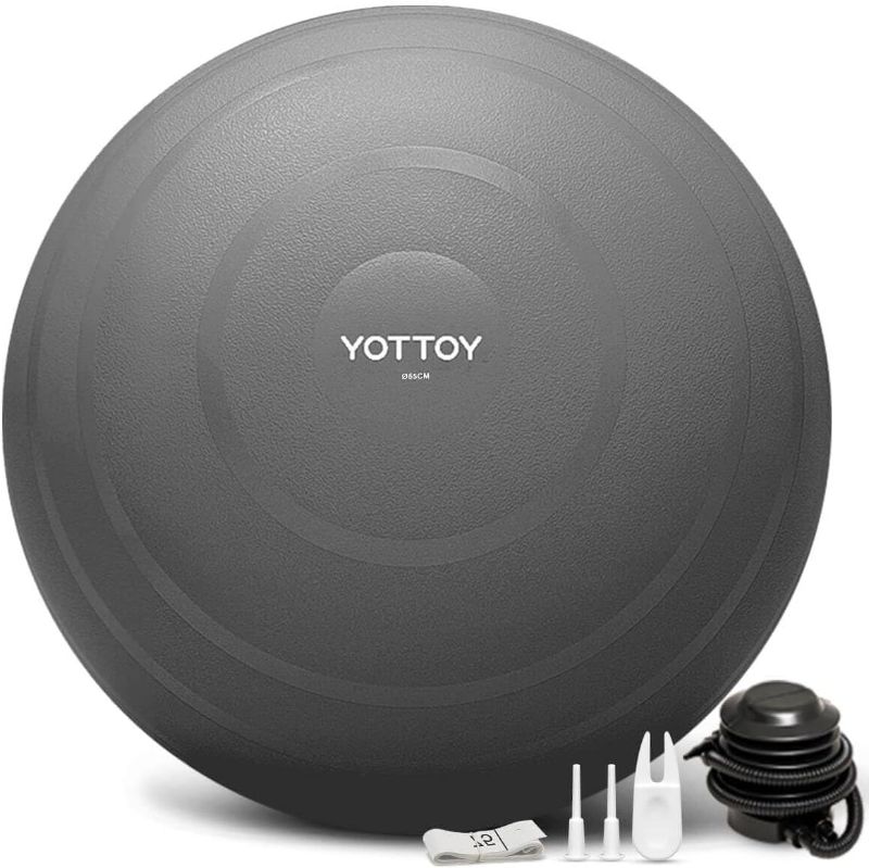 Photo 1 of *****no air pump and parts in side, only the ball*****YOTTOY Anti-Burst Exercise Ball for Working Out, Yoga Ball for Pregnancy,Extra Thick Workout Ball for Physical Therapy,Stability Ball for Ball Chair Fitness with Pump