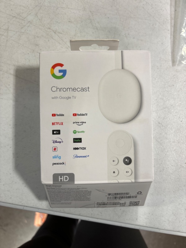 Photo 4 of Chromecast with Google TV (HD) - Streaming Stick Entertainment on Your TV with Voice Search - Watch Movies, Shows, and Live TV in 1080p HD - Snow