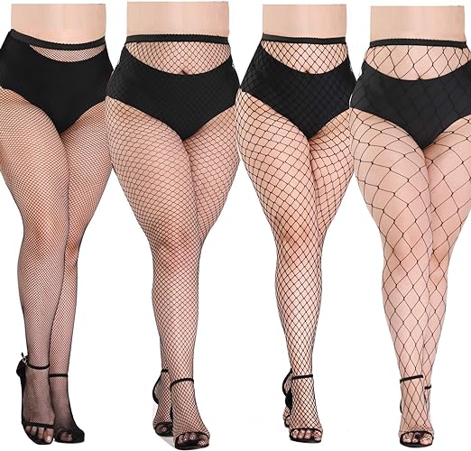 Photo 1 of akiido Fishnet Stockings, High Waist Tights for Women, Sparkle Rhinestone Fishnets Party Rhinestone Mesh Stockings Pantyhose - 4 pack - one size 