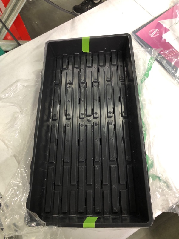 Photo 1 of 5 Pack of Durable Black Plastic Growing Trays (Without Drain Holes) 21" X 11" X 2" - Flowers, Seedlings, Plants, Wheatgrass, Microgreens & More