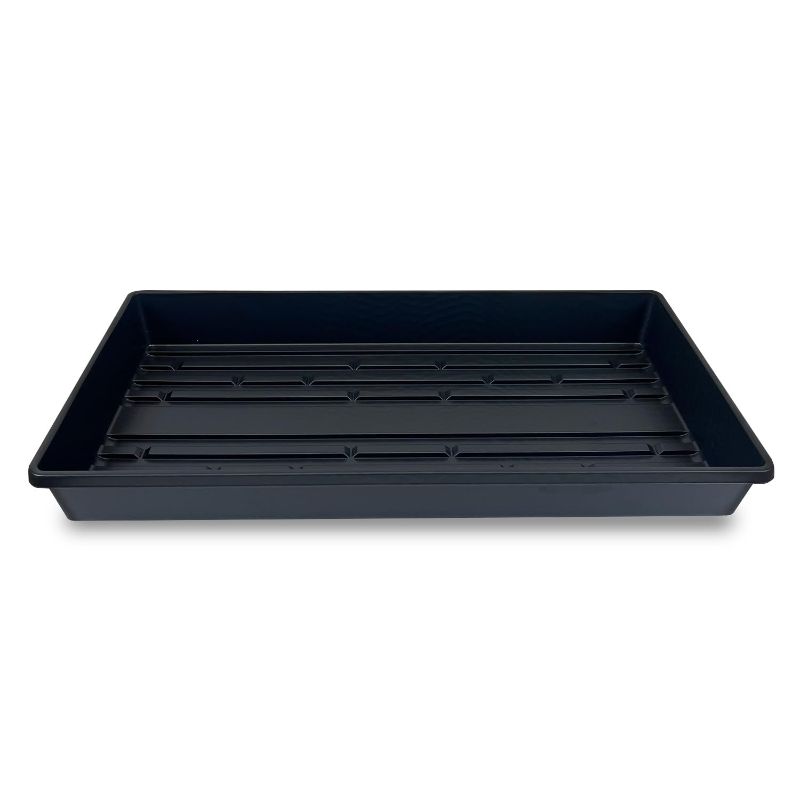 Photo 1 of 5 Pack of Durable Black Plastic Growing Trays (Without Drain Holes) 21" X 11" X 2" - Flowers, Seedlings, Plants, Wheatgrass, Microgreens & More