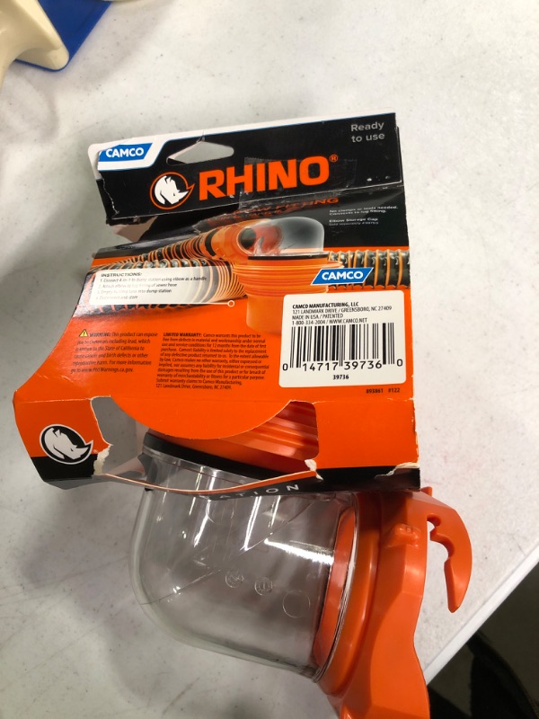 Photo 2 of Camco RhinoFlex Clear RV Sewer Hose Elbow with 4-in-1 Adapter | Features a 360-Degree Fitting Rotation and Built-in Gasket for Odor-Tight Protection | Fits 4 Sizes of Dump Station Inlets (39736)