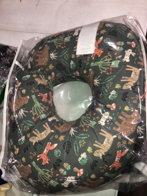 Photo 1 of Boppy Original Nursing Support, FKA Boppy Nursing Pillow, Green Forest Animals, Ergonomic Breastfeeding, Bottle Feeding, and Bonding, Hypoallergenic Fiber Fill, with Removable Cover, Machine Washable
