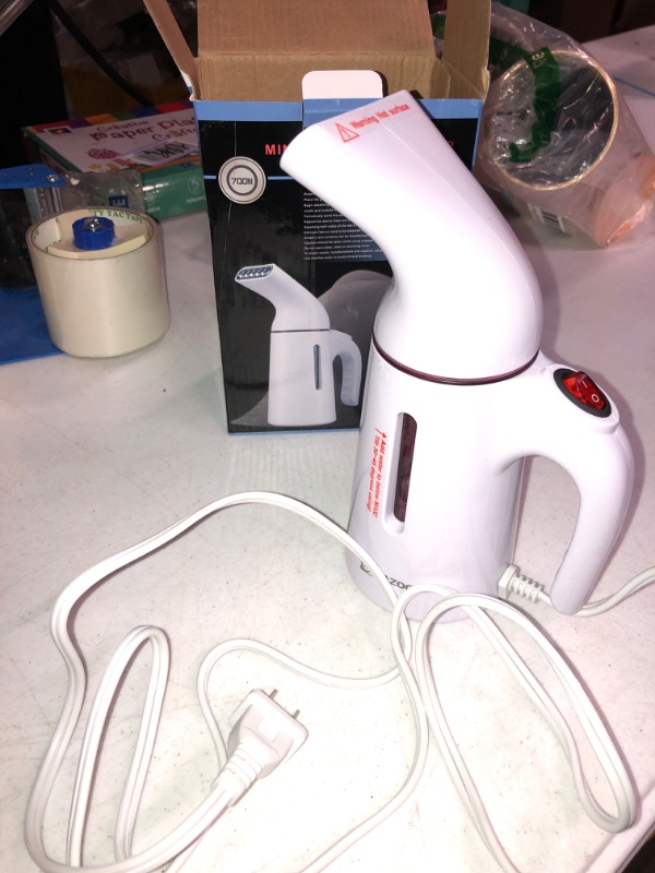 Photo 2 of **USED** Kazazoo Steamer for Clothes, Powerful Handheld Clothing Steamer, Portable Travel Steam Iron, Garment Steamer, Wrinkles Remover for Clothing, 120ml, Fast Heat-up in 40s, plancha a vapor para ropa 110V White