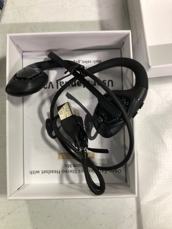 Photo 1 of BANIGIPA Bluetooth Headset with Boom Microphone, Open Ear Headphones w/Noise Canceling Mic, Wireless Headset for Phone Laptop PC Computer, Light and Comfortable for Office Meeting Home Working-10 Hrs