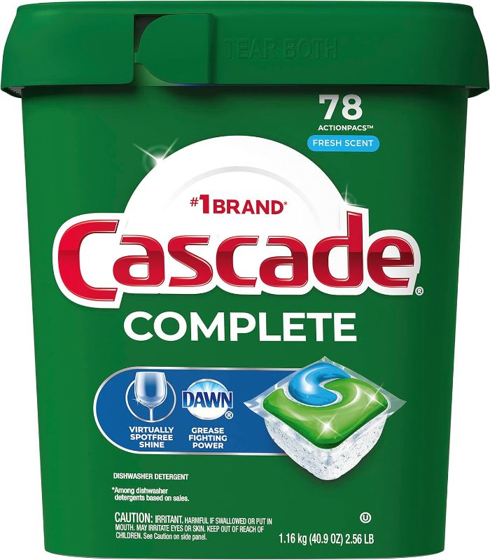 Photo 1 of **BOX HAS BEEN OPENED**
**BOX HAS BEEN OPENED**
Cascade Complete Dishwasher Pods - Fresh Scent ActionPacs, 78 Count