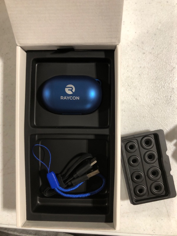 Photo 2 of *** ONLY ONE WORKS** Raycon The Everyday Bluetooth Wireless Earbuds with Microphone- Stereo Sound in-Ear Bluetooth Headset True Wireless Earbuds 32 Hours Playtime (Matte Blue) 