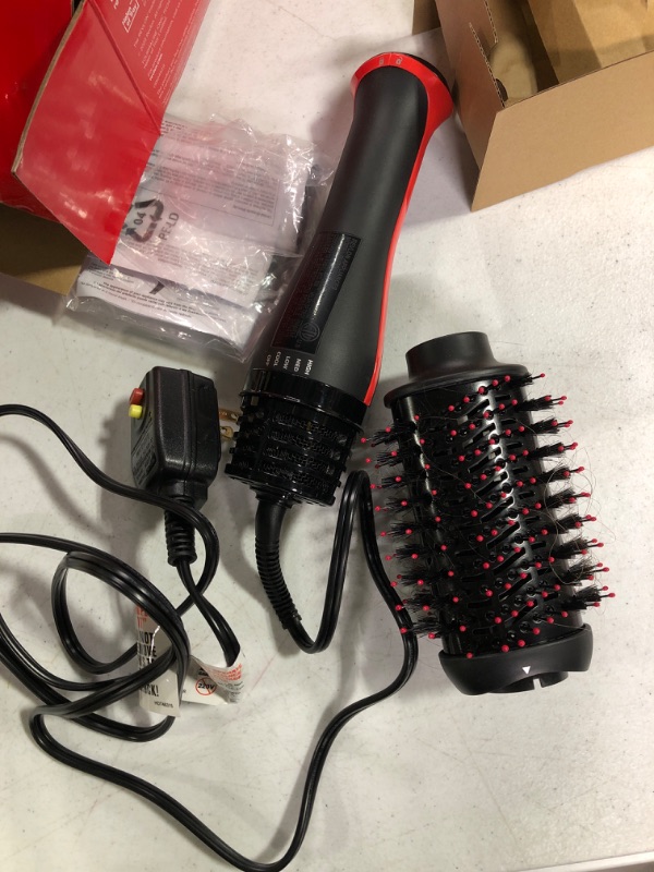 Photo 2 of Revlon One Step Volumizer PLUS 2.0 Hair Dryer and Hot Air Brush | Dry and Style (Black) Black Red