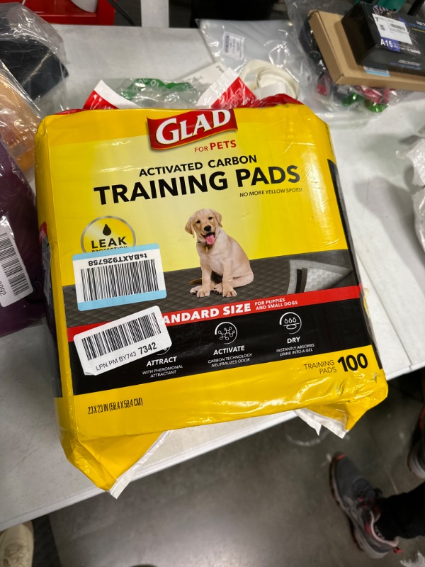 Photo 2 of Glad for Pets Black Charcoal Puppy Pads 23" x 23" | Puppy Potty Training Pads That ABSORB & NEUTRALIZE Urine Instantly | New & Improved Quality Puppy Pee Pads, 100 count Regular - 23" x 23" 100 Count