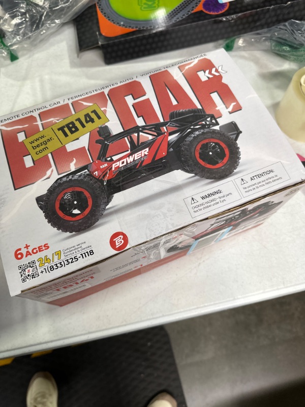 Photo 3 of **SOLD AS PARTS* BEZGAR TB141 RC Cars-1:14 Scale Remote Control Car, 2WD High Speed 20 Km/h All Terrains Electric Toy Off Road RC Car Vehicle Truck Crawler with Two Rechargeable Batteries for Boys Kids and Adults Blue 1:14 Scale