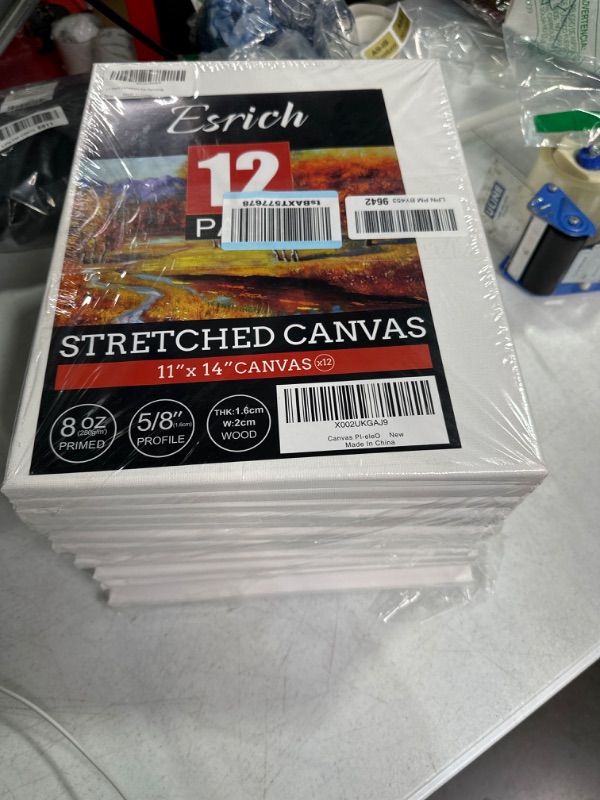 Photo 2 of 12 Pack Canvases for Painting with 11x14, Painting Canvas for Oil & Acrylic Paint. 12 Packs-1Size( 11*14in)