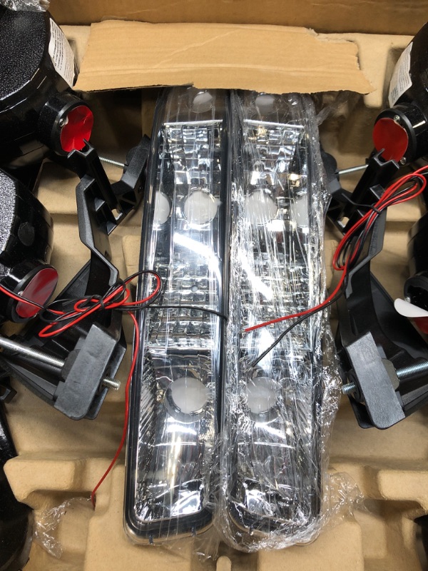 Photo 1 of PIT66 LED DRL BAR Headlights, Compatible with 1999-2007 GMC Sierra 1500/2001-2007 GMC Sierra 1500HD 2500HD 3500/1999-2004 GMC Sierra 2500/99-06 GMC Yukon, Clear Lens Chrome Housing Amber Reflector 1999-2007 Sierra Clear Lens Chrome Housing Amber Reflector