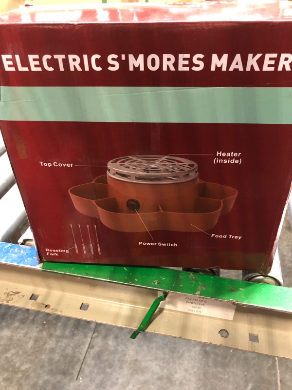 Photo 2 of **USED** Smores Maker Tabletop Indoor, Electric Flameless Marshmallow Roaster, S'mores Kit with 6 Compartment Trays and 4 Forks, Housewarming Gifts for New House, Movie Night Supplies