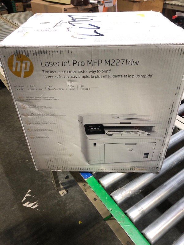 Photo 2 of HP LaserJet Pro MFP M227fdw Wireless Monochrome All-in-One Printer with built-in Ethernet & 2-sided printing, works with Alexa (G3Q75A) White