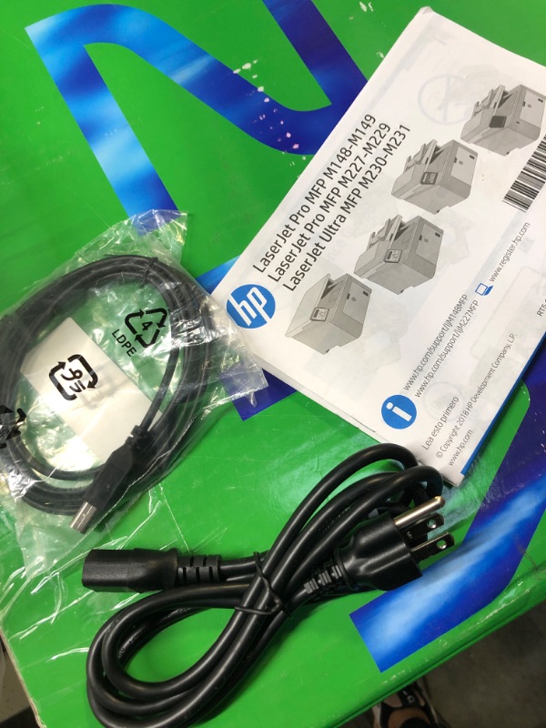 Photo 1 of HP LaserJet Pro MFP M227fdw Wireless Monochrome All-in-One Printer with built-in Ethernet & 2-sided printing, works with Alexa (G3Q75A) White