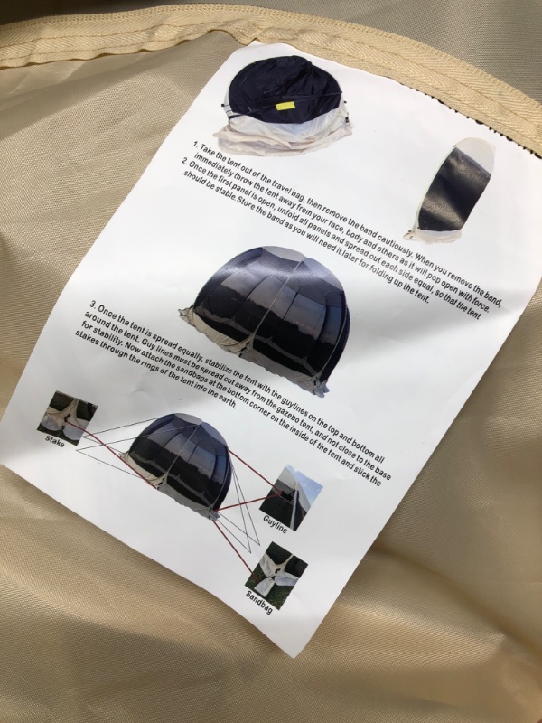 Photo 1 of Alvantor Screen House Room Camping Tent Outdoor Canopy Pop Up Sun Shade Hexagon Shelter Mesh Walls Not Waterproof 10'x10' Beige Patent Pending