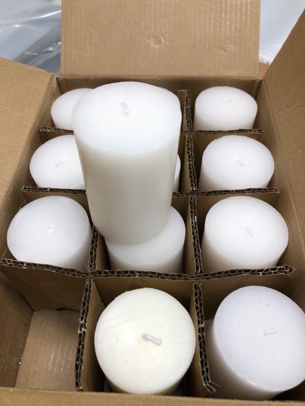 Photo 4 of 12 Pcs White Pillar Candles, 2.8x4 Inches 50 Hour Long Lasting Candles, Smokeless & Dripless