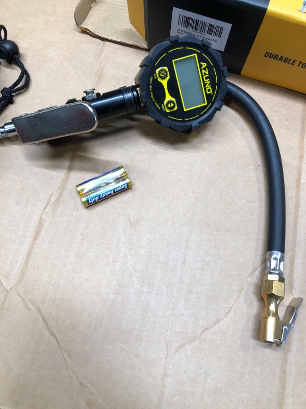 Photo 1 of AZUNO Digital Tire Inflator with Pressure Gauge, 200 PSI, Heavy Duty Air Compressor Accessories, w/Rubber Hose Lock on Air Chuck and Quick Connect Coupler