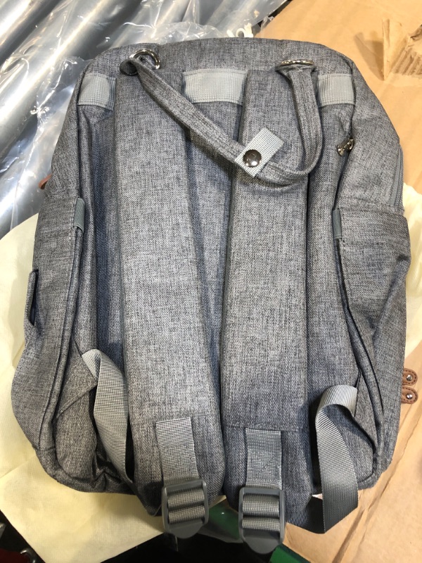 Photo 1 of Diaper Bag Backpack, RUVALINO Multifunction Travel Back Pack Maternity Baby Changing Bags, Large Capacity, Waterproof and Stylish, Gray
