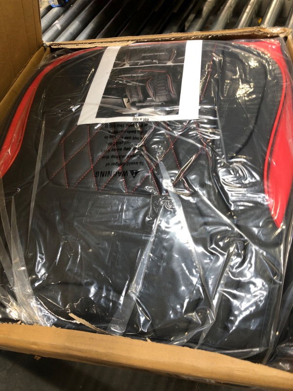 Photo 1 of Pariitadin Leather Car Seat Covers Full Pair, Waterproof Faux Leather Seat Covers for Cars, Non-Slip Car Interior Covers Universal Fit for Most Cars Sedans Trucks SUVs, Black/Red Line BLACK/RED LINE FULL SET