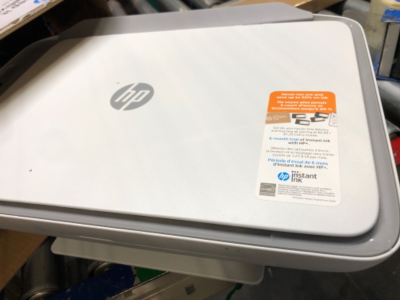 Photo 2 of HP DeskJet 2755e Wireless Color All-in-One Printer with bonus 6 months Instant Ink (26K67A), white