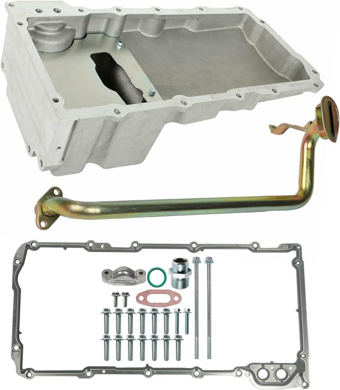 Photo 1 of 302-1 Engine Oil Pan Kit Compatible with GM/Muscle Car/Classic Car/Trucks LS Gen III and GEN IV V8 LS1/LS2/LS3/LS6 LSX 4.8L, 5.3L, 5.7L, 6.0L, 6.2L 1955-1987 Aluminum Oil Pan Kit***MIssing Hardware