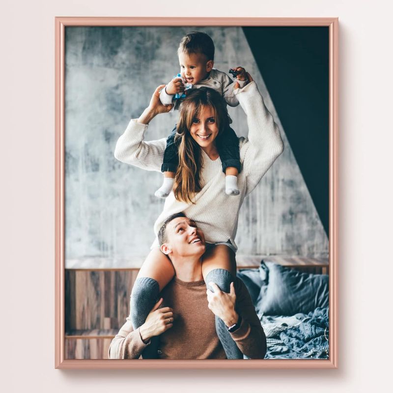 Photo 1 of 22x28 Frame - Single Frame, Sleek and Modern Rose Gold 22x28 Poster Frame, 22 x 28 Frame for Display Artwork, Puzzles, Photos and Movie Posters