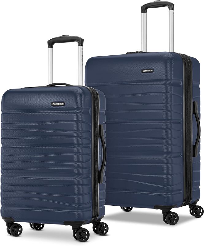 Photo 1 of *****scratch on the surface*****Samsonite Evolve SE Hardside Expandable Luggage with Spinners, Classic Navy, 2PC SET (Carry-on/Medium)