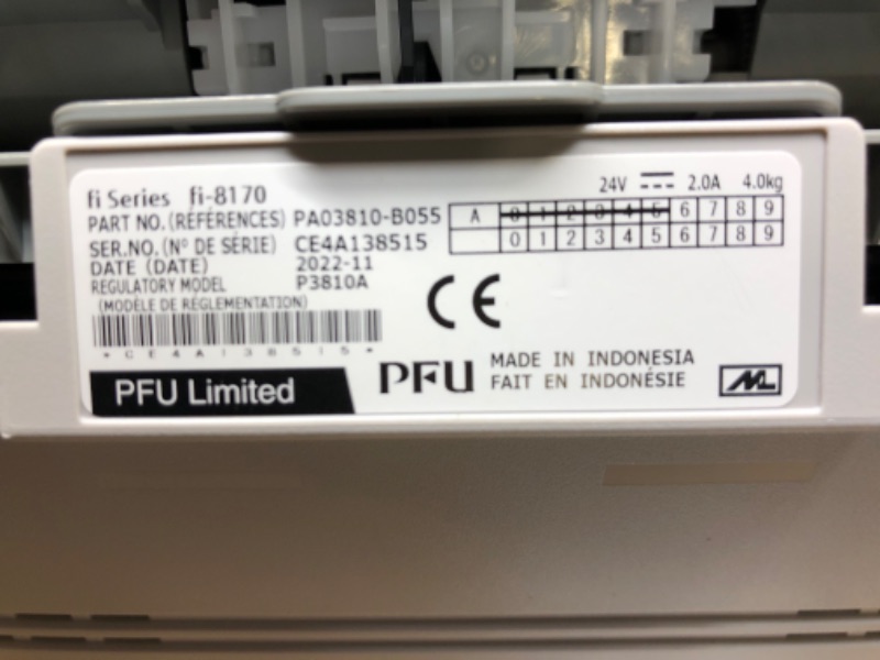 Photo 1 of Fujitsu fi-8170 Professional High Speed Color Duplex Document Scanner - Network Enabled fi-8170 ADF (70 ppm)