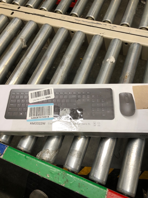Photo 1 of Dell Wireless Keyboard and Mouse - KM3322W, Wireless - 2.4GHz, Optical LED Sensor, Mechanical Scroll, Anti-Fade Plunger Keys, 6 Multimedia Keys, Tilt Leg - Black