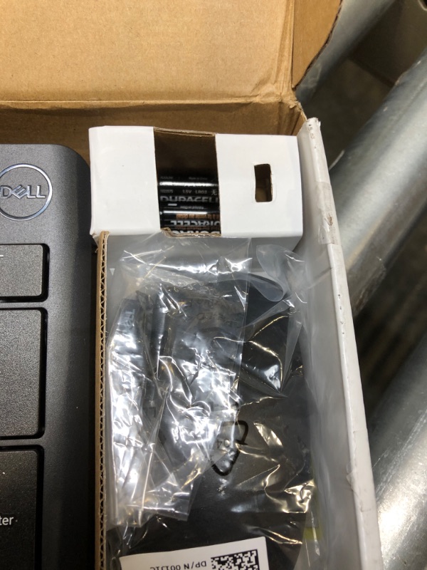 Photo 1 of Dell Wireless Keyboard and Mouse - KM3322W, Wireless - 2.4GHz, Optical LED Sensor, Mechanical Scroll, Anti-Fade Plunger Keys, 6 Multimedia Keys, Tilt Leg - Black